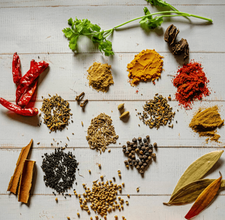 Ingrédients colorés et cuisine ayurvédique